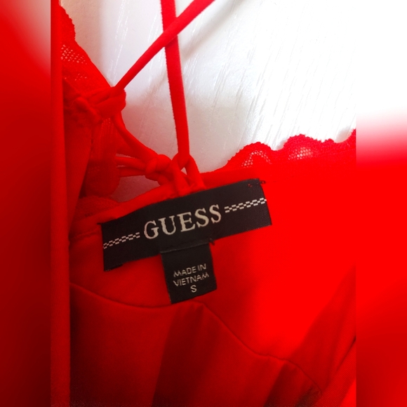 Crimson Coloured Backless Guess Dress - Picture 4 of 4